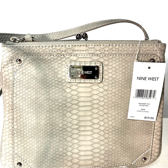 Nine West Reptile Crossbody Bag in Light Gray - NWT - Picture 3 of 13